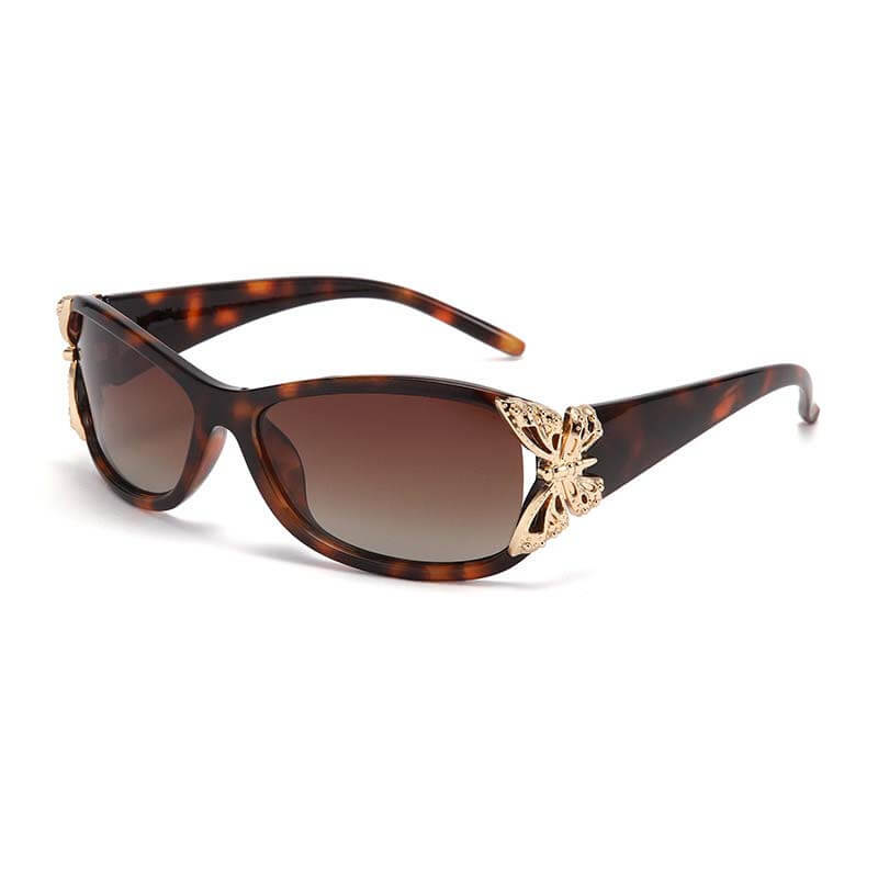 Butterfly Decorated Polarized Pc Sunglasses