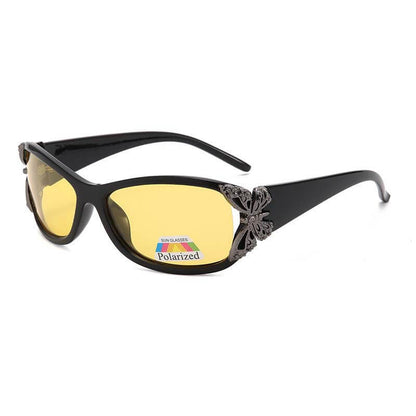 Butterfly Decorated Polarized Pc Sunglasses