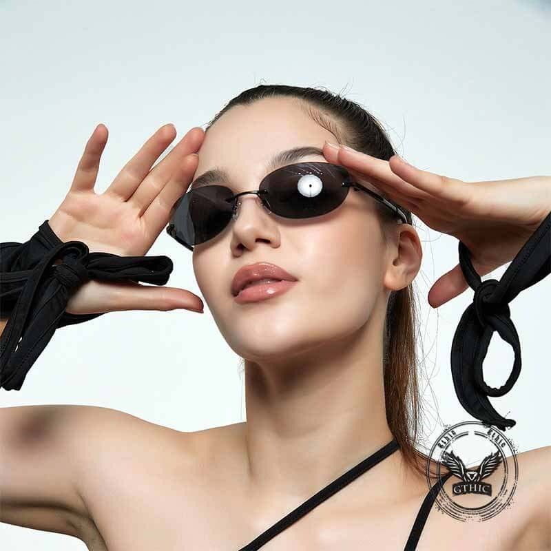 Futuristic Y2k Frameless Pc Sunglasses