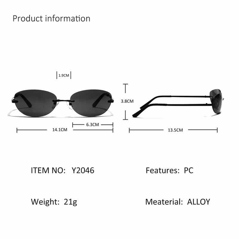 Futuristic Y2k Frameless Pc Sunglasses