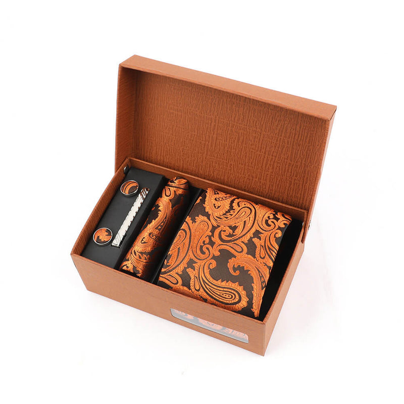 Jacquard Multicolor Print Tie Gift Box