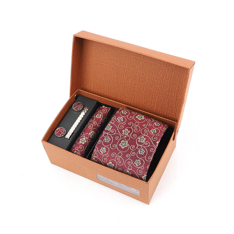 Jacquard Multicolor Print Tie Gift Box