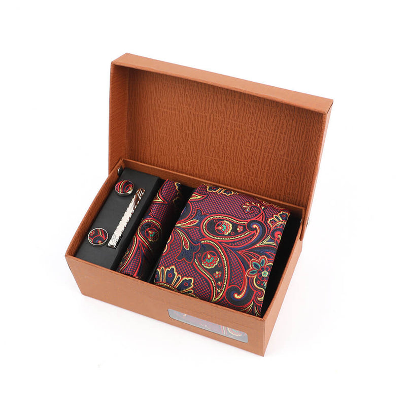 Jacquard Multicolor Print Tie Gift Box