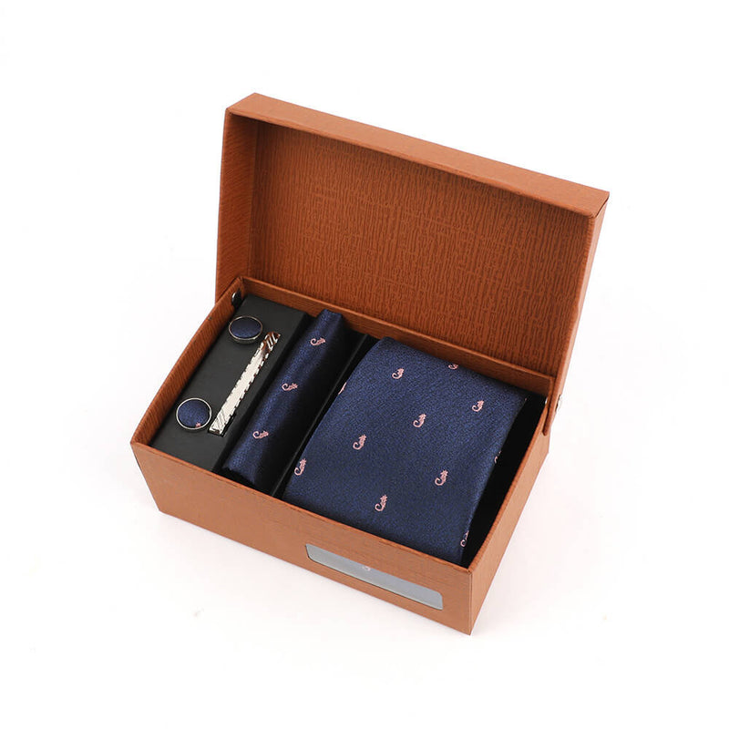 Jacquard Polka Dot Print Tie Gift Box