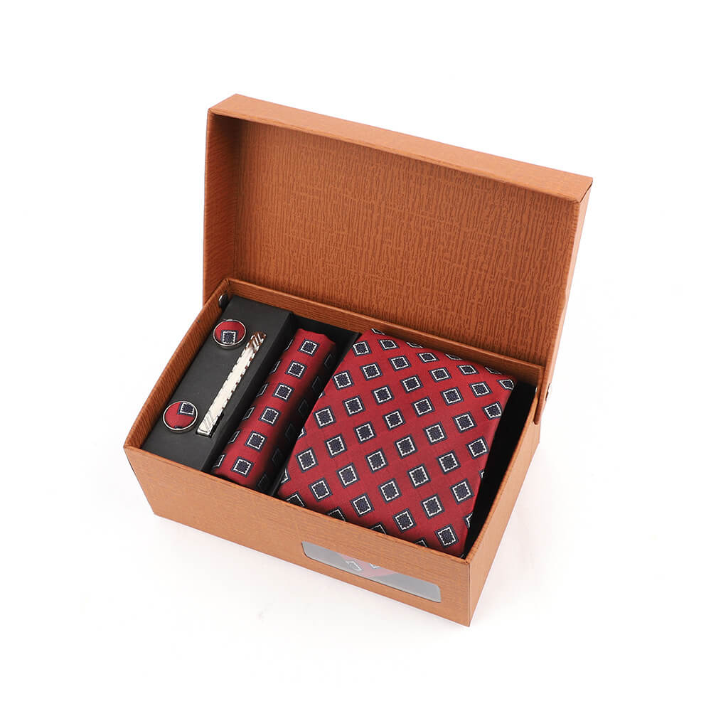 Jacquard Polka Dot Print Tie Gift Box