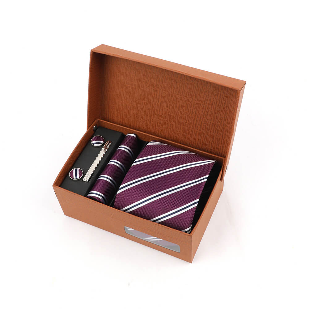 Jacquard Striped Tie Gift Box