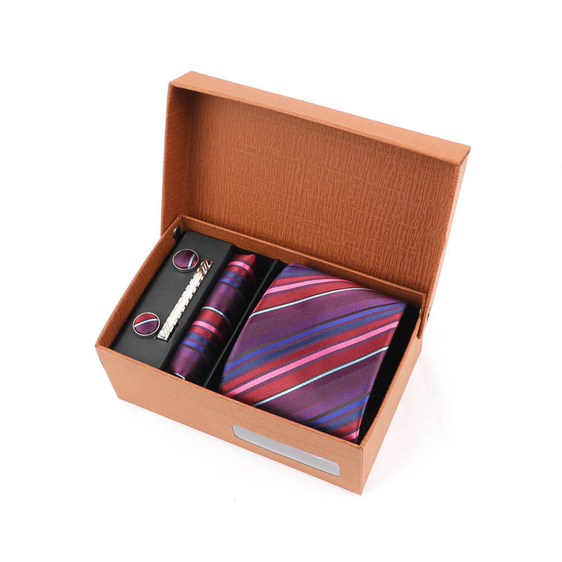 Jacquard Striped Tie Gift Box