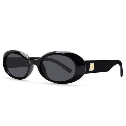 Street Retro Oval Frame Pc Sunglasses