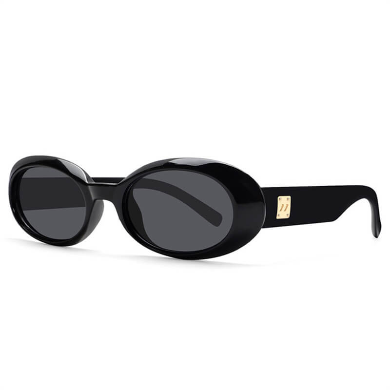 Street Retro Oval Frame Pc Sunglasses