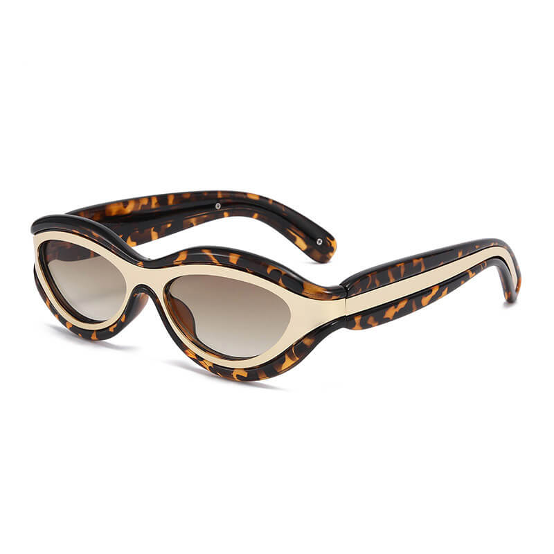 Fashionable Colorblock Cat Eye Pc Sunglasses