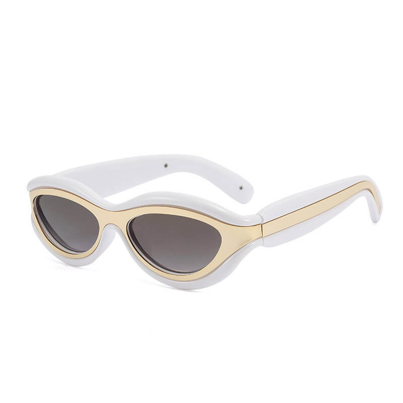 Fashionable Colorblock Cat Eye Pc Sunglasses
