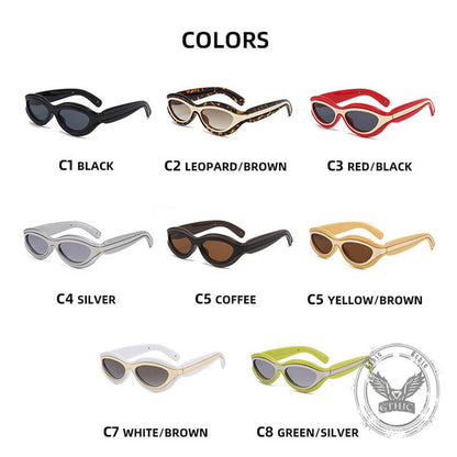 Fashionable Colorblock Cat Eye Pc Sunglasses