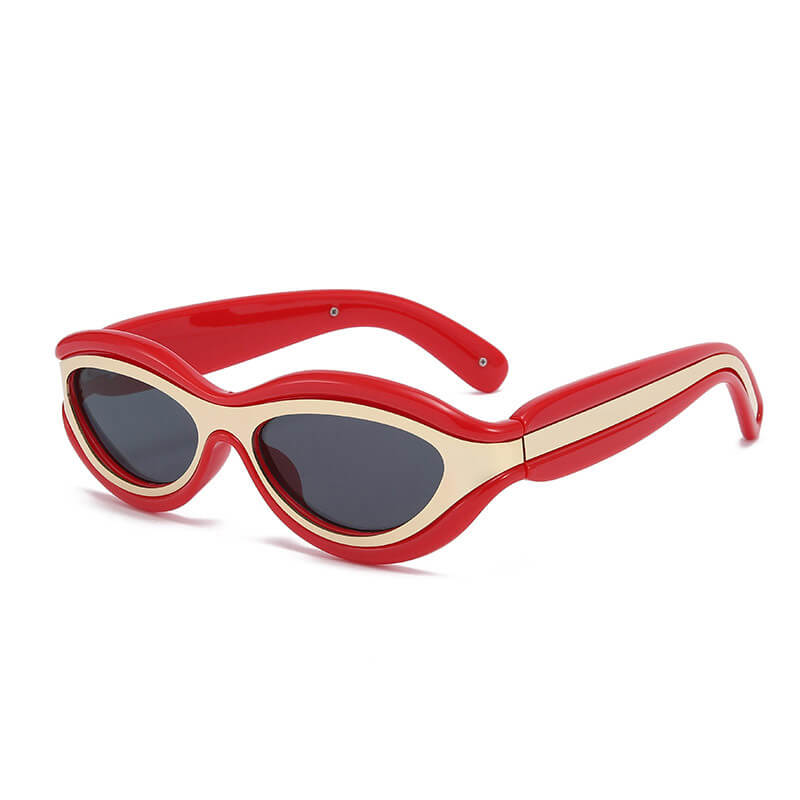 Fashionable Colorblock Cat Eye Pc Sunglasses