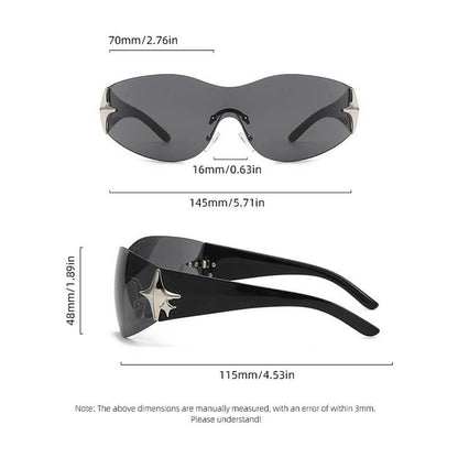Fashionable Star Design Frameless Pc Sunglasses