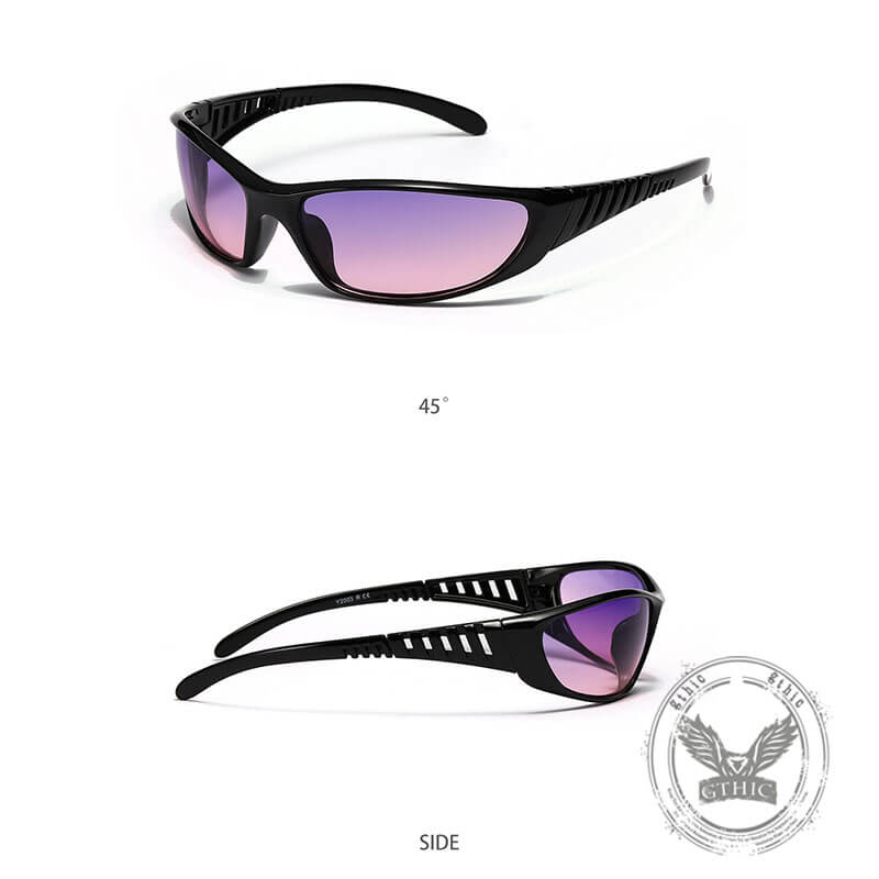 Fashionable Y2k Colorful Hollow Uv-proof Pc Sunglasses