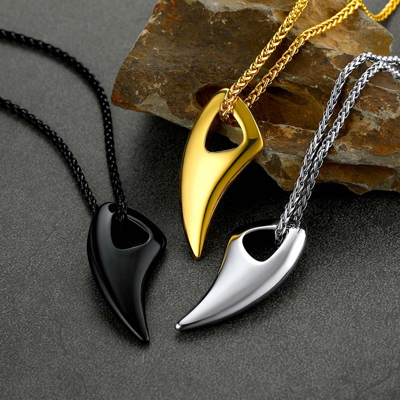 Norse Viking Wolf Tooth Spear Pendant Necklace for
