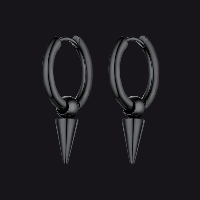 Punk Spike Huggie Hoop Earrings for