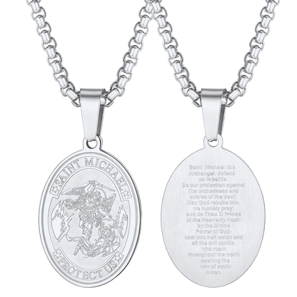 Archangel St. Michael Pendant Necklace Medal for