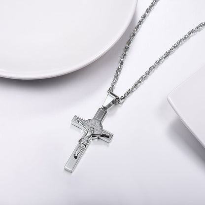 Catholic Saint Benedict Crucifix Cross Necklace for