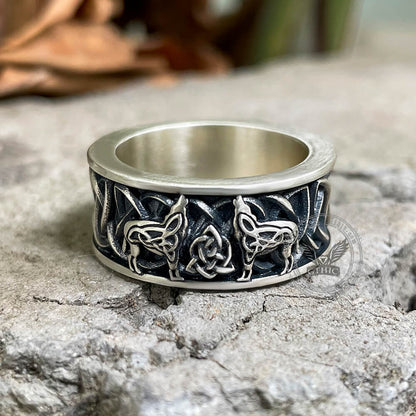 Fenris-wolf Sterling Silver Viking Ring