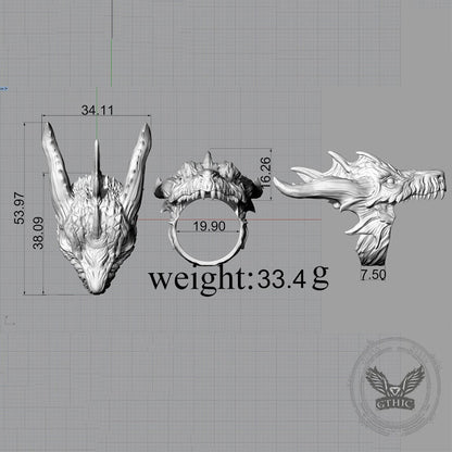 Fierce Dinosaur Head Sterling Silver Jewelry Set