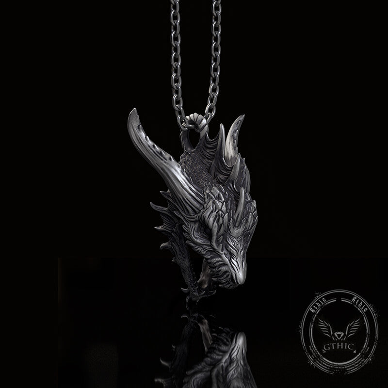 Fierce Dinosaur Head Sterling Silver Pendant