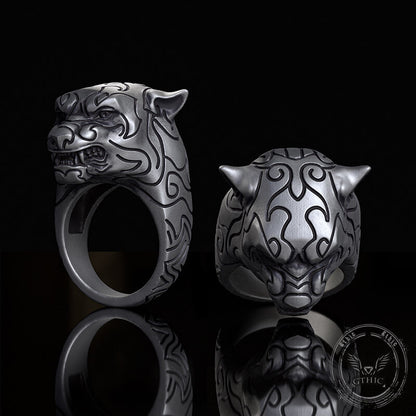 Fierce Panther Sterling Silver Animal Ring