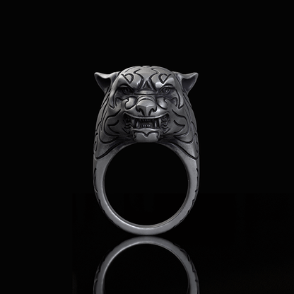 Fierce Panther Sterling Silver Animal Ring