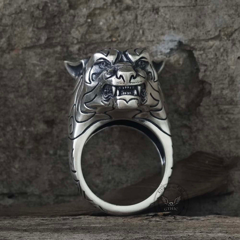 Fierce Panther Sterling Silver Animal Ring