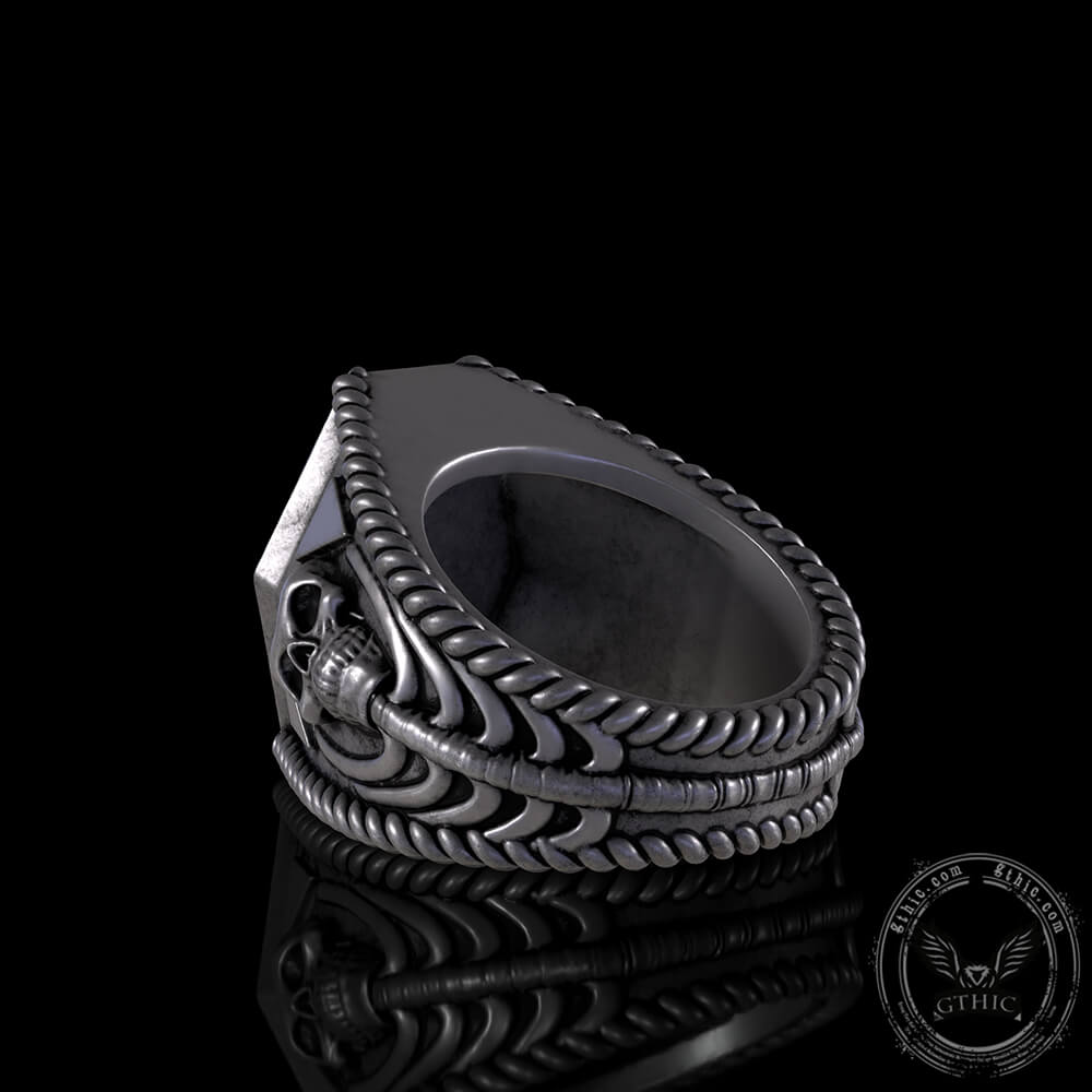 Fierce Tiger Sterling Silver Skull Ring