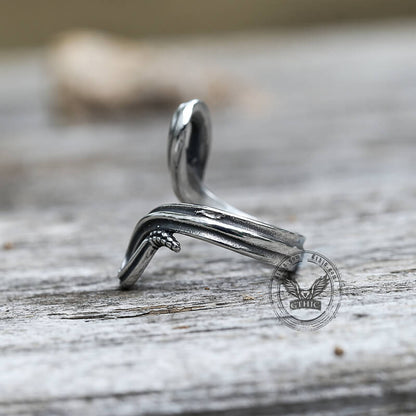 Fighting Snake Stainless Steel Animal Ring