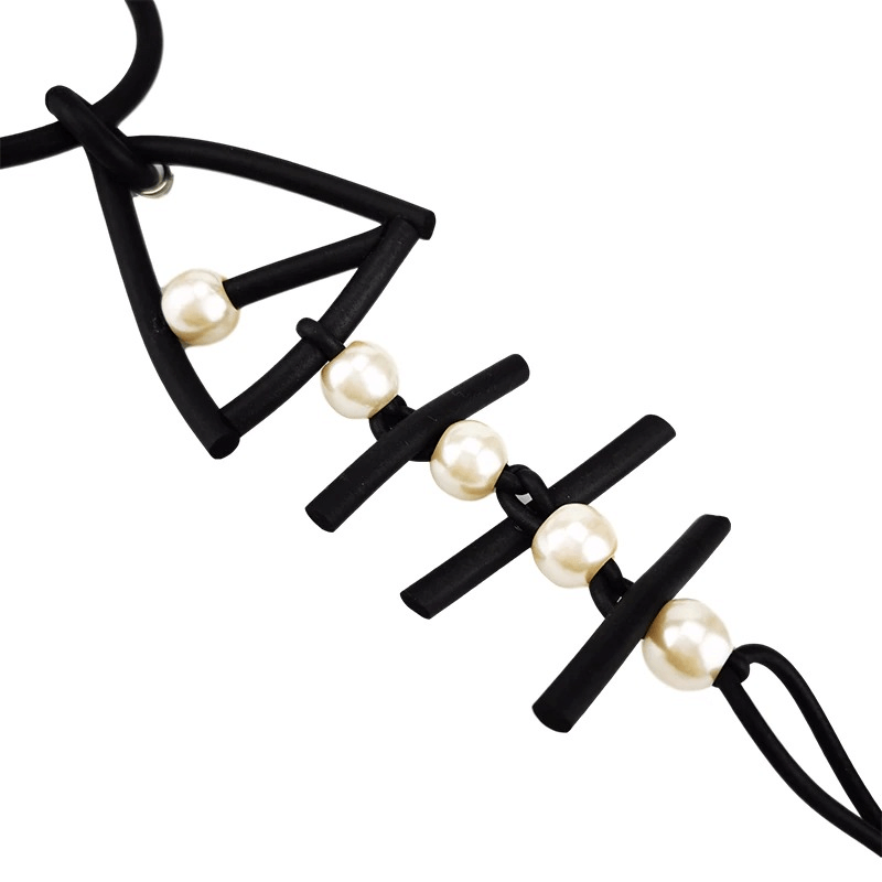 Fish Bone Pendant Necklaces / Gothic Long Necklace / Handmade Rubber Accessories