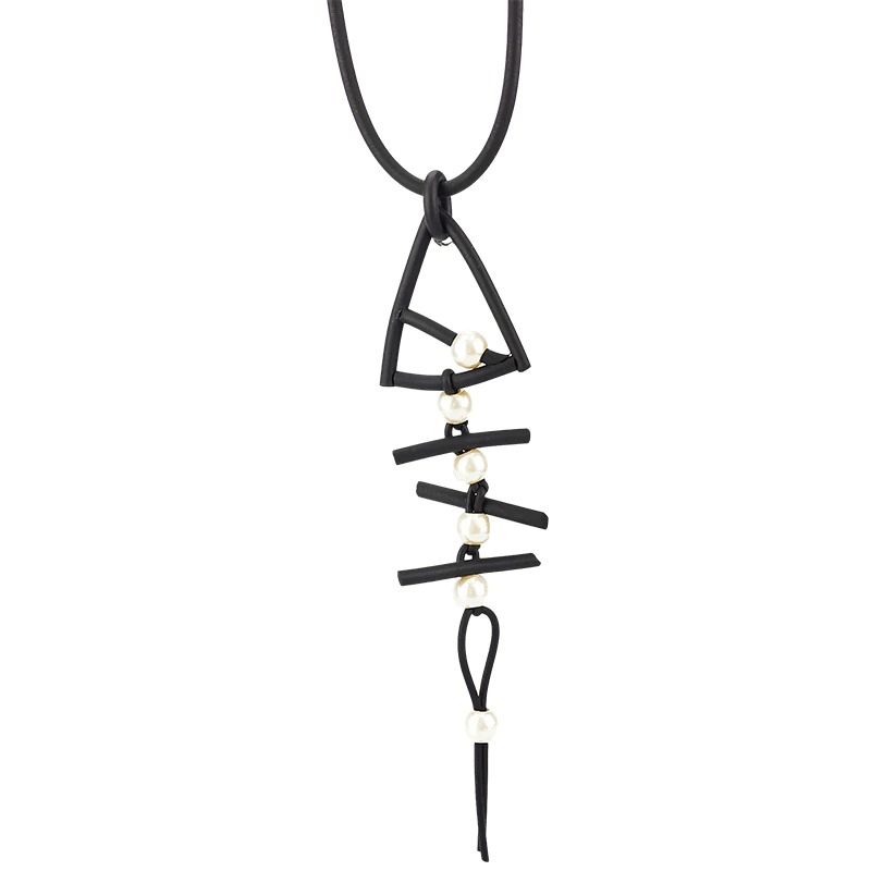 Fish Bone Pendant Necklaces / Gothic Long Necklace / Handmade Rubber Accessories