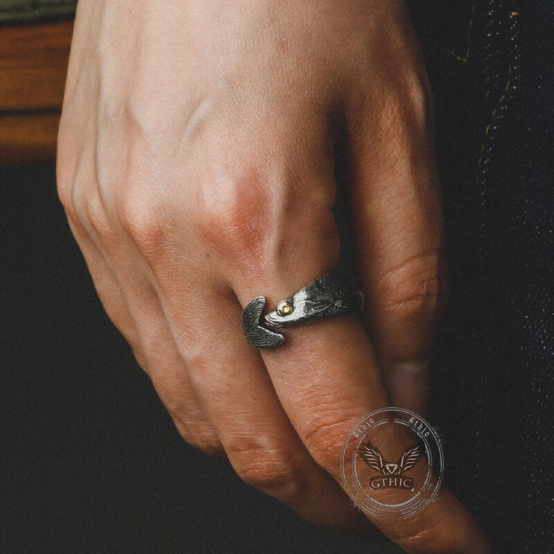 Fish Design Sterling Silver Open Ring