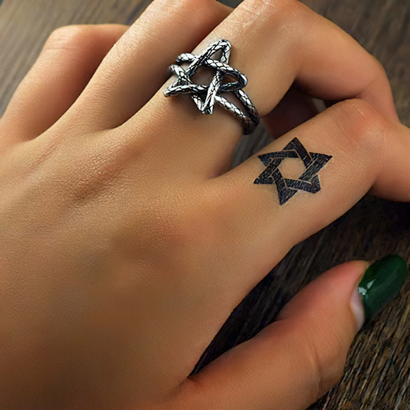 Five Star Open Retro Ring for / Adjustable Jewelry of 925 Sterling Silver