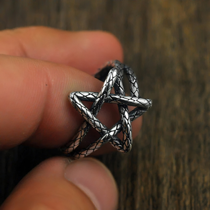 Five Star Open Retro Ring for / Adjustable Jewelry of 925 Sterling Silver