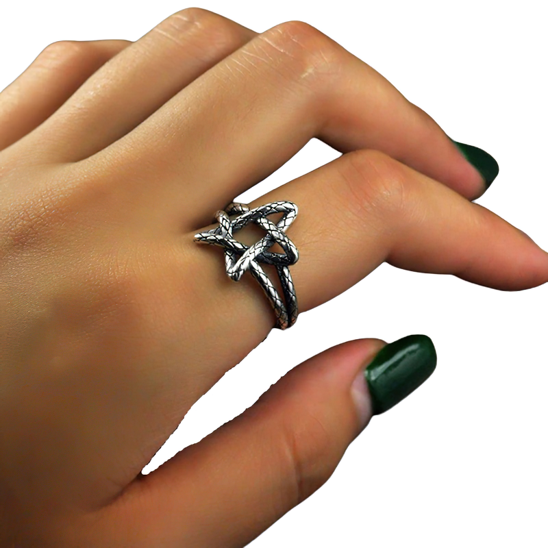 Five Star Open Retro Ring for / Adjustable Jewelry of 925 Sterling Silver
