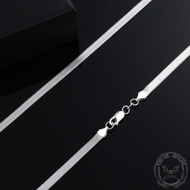 Flat Snake Chain Sterling Silver Necklace