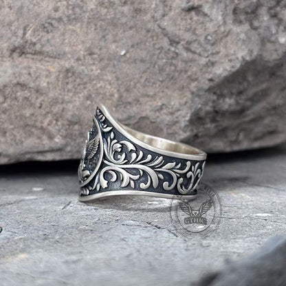 Scrolls Phoenix Sterling Silver Ring