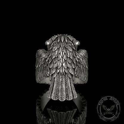 Flying Owl Sterling Silver Ring