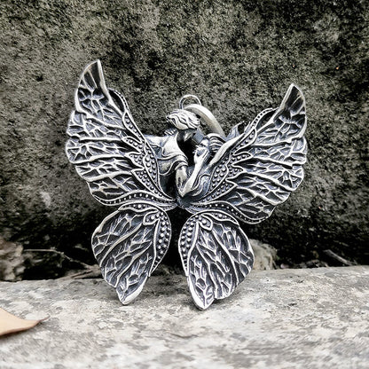 Free Love Butterfly Sterling Silver Pendant