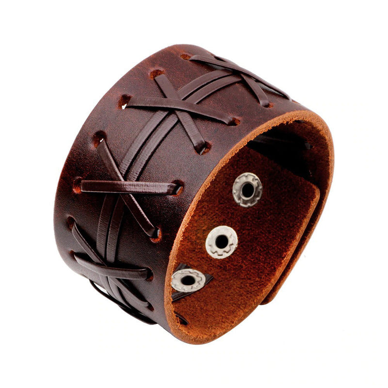 Genuine Leather Wide Bracelets in Original Style / Bangles Wrap Bracelet / Cuff Wristband