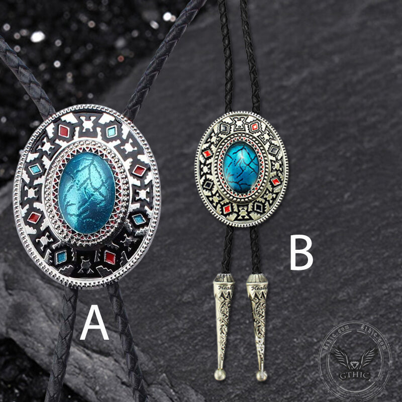Geometric Gemstone Adjustable Bolo Tie
