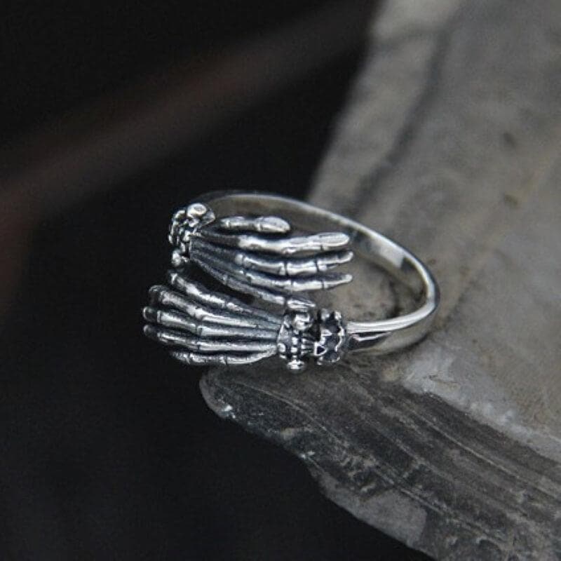 Ghost Claw Sterling Silver Skull Ring