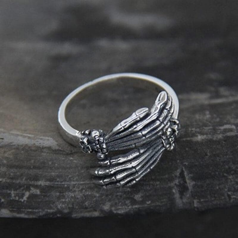 Ghost Claw Sterling Silver Skull Ring