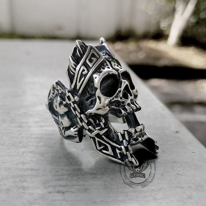 God of War Ares Sterling Silver Skull Ring