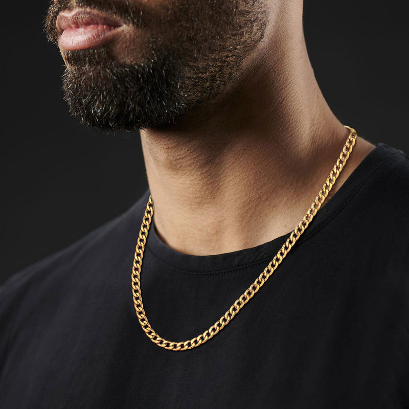 Sturdy Cuban Link Chain Necklace Lobster Clasp for