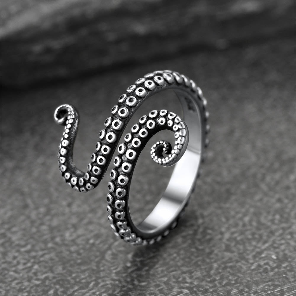 925 Sterling Silver Gothic Animal Octopus Ring for