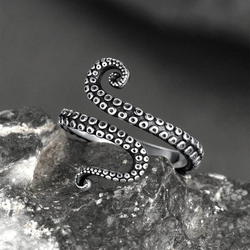 925 Sterling Silver Gothic Animal Octopus Ring for