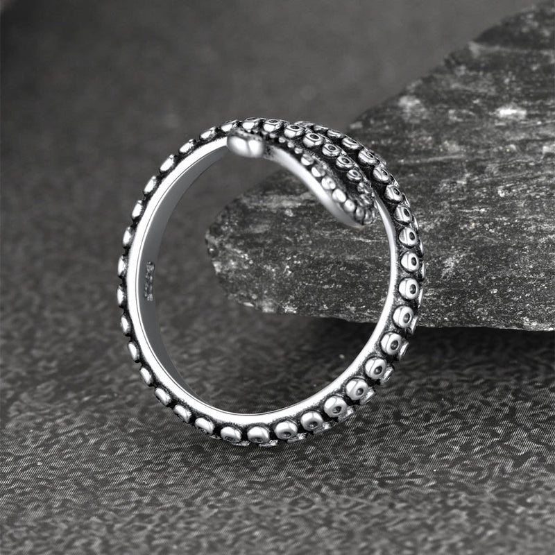925 Sterling Silver Gothic Animal Octopus Ring for